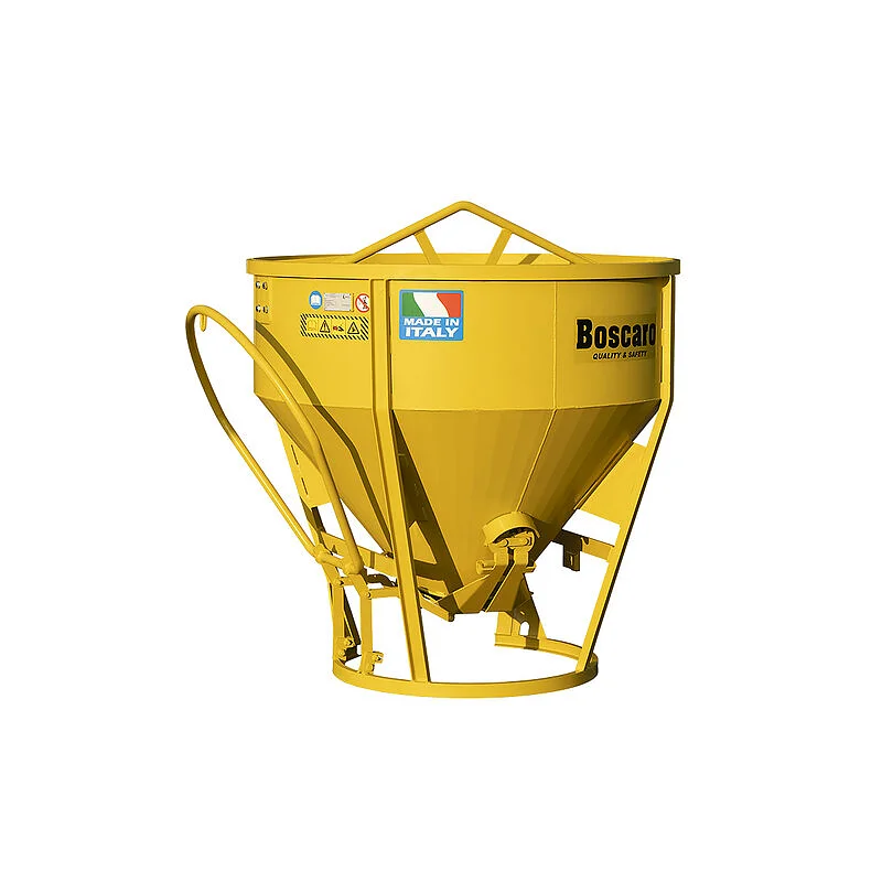 Heavy duty conical concrete bucket with bottom discharge