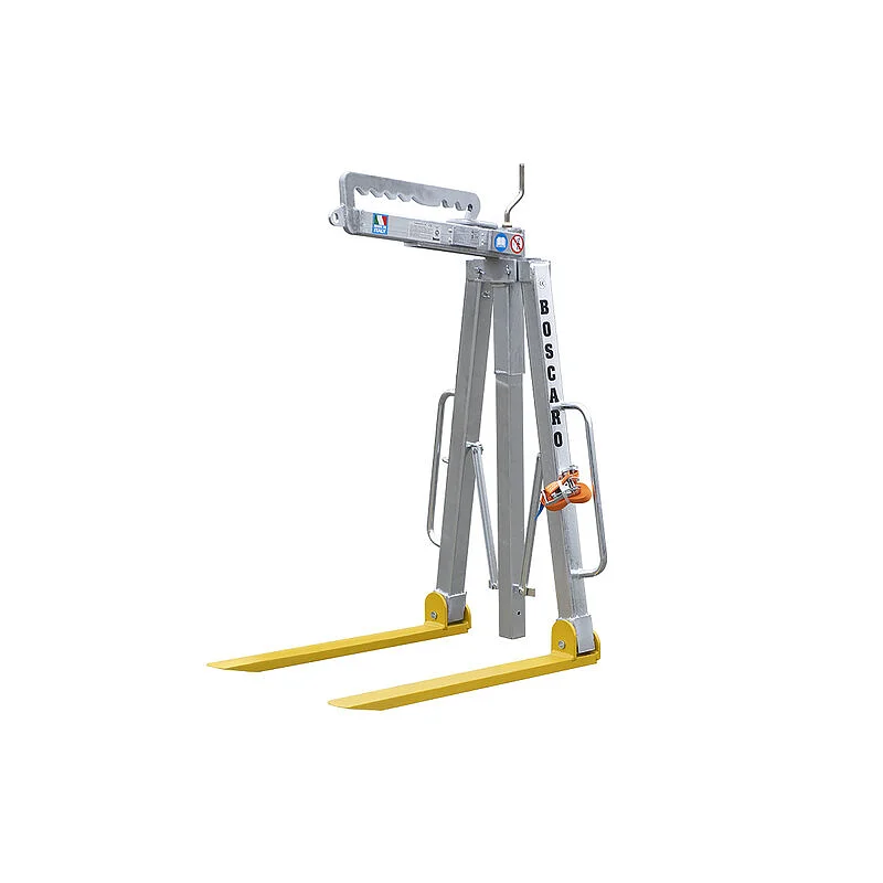 Galvanized manual balancing pallet fork with adjustable pins