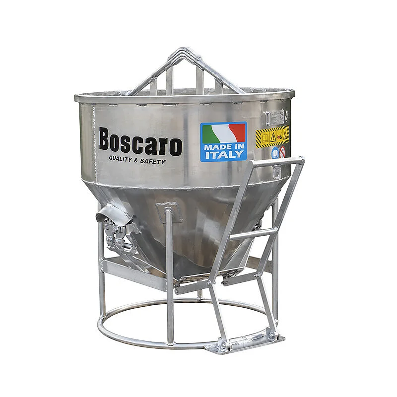 Aluminum conical concrete bucket with bottom discharge