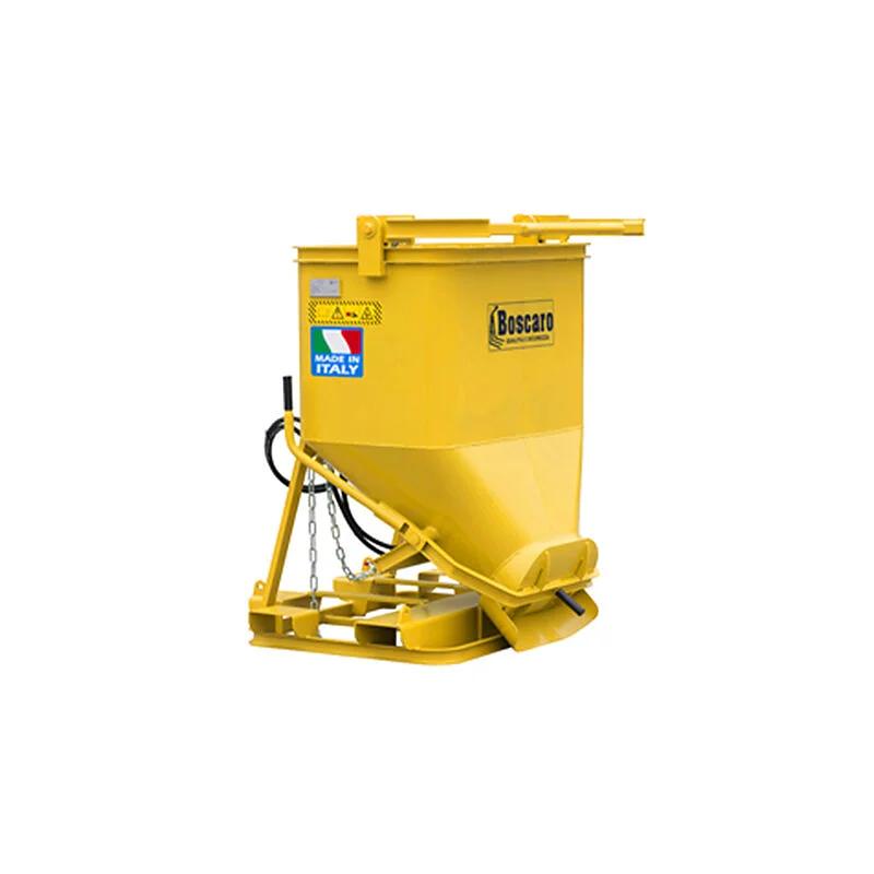 Hydraulic concrete bucket with forklift pockets