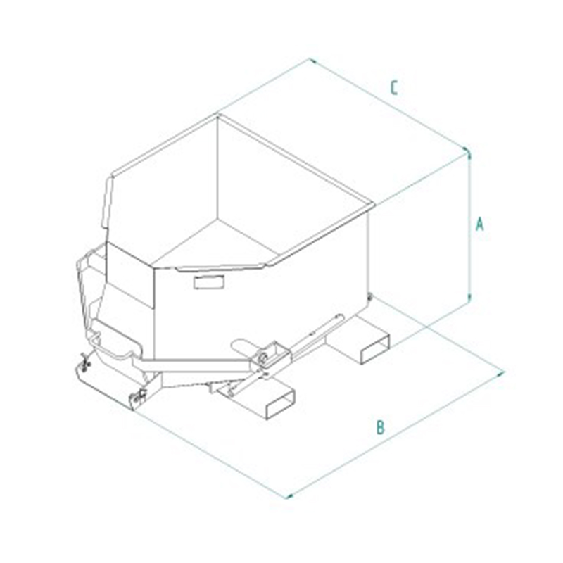 Telehandler concrete skip with rubber hose - Boscaro Italia