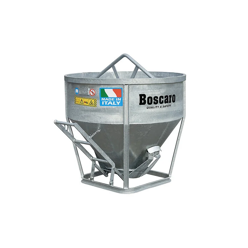 Galvanized conical concrete bucket with bottom discharge