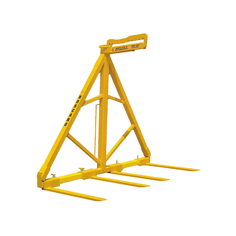 Manual balancing crane fork equipped with 4 forks