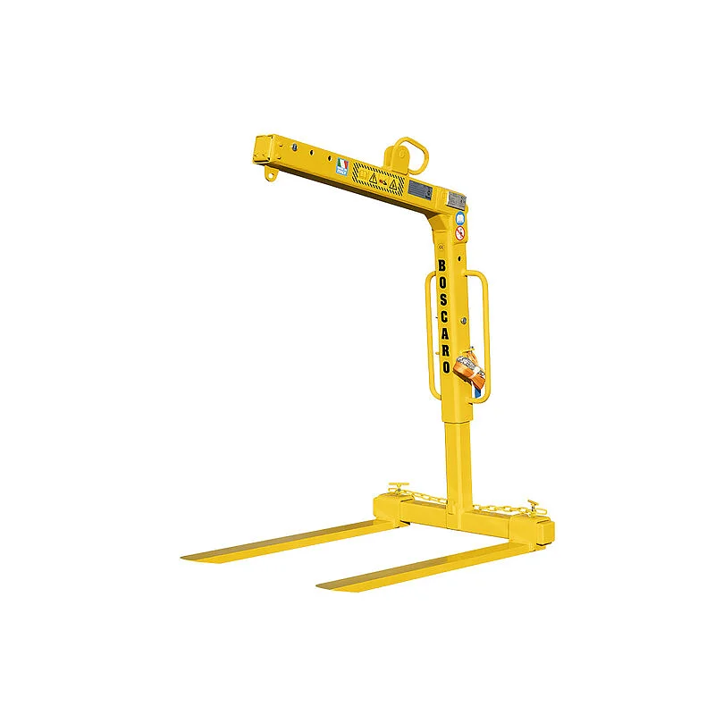 Telescopic self levelling crane fork with internal springs