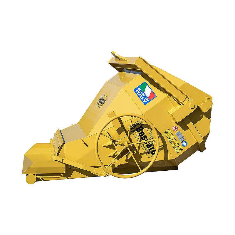 Laydown concrete bucket with large opening and geared opening