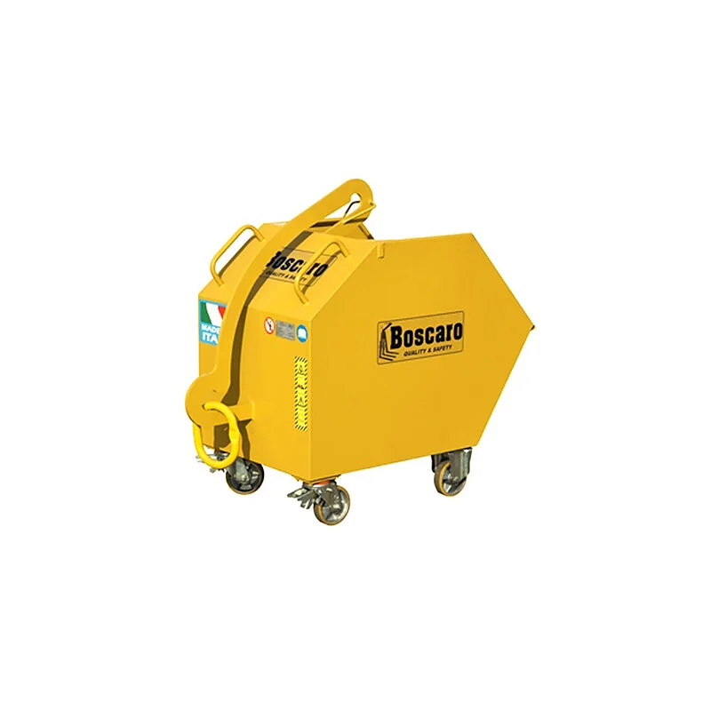 Self dumping bin with castor wheels