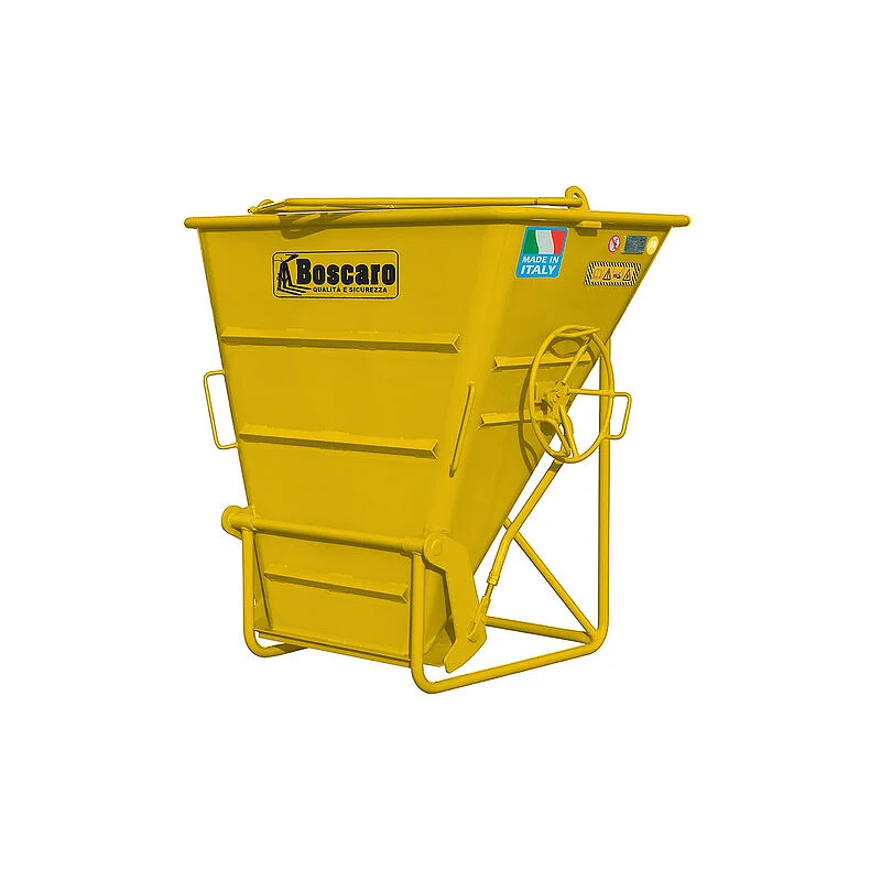 Concrete bucket with side discharge and geared opening